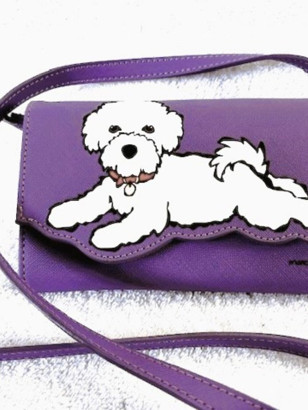 Marc Tetro 2-piece set: Purple crossbody Bichon 'wallet' with card case NWT
